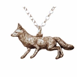 Wildlife pewter fox necklace 597